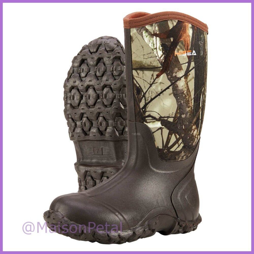 Neoprene Rubber Rain Boots Waterproof Insulated Mid Height Work Boots